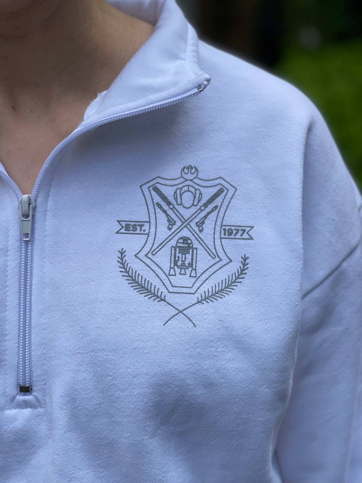 Alderaan Academy Zip Front Cropped Crew